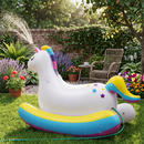Unicorn gonflabil uriaș cu pulverizator