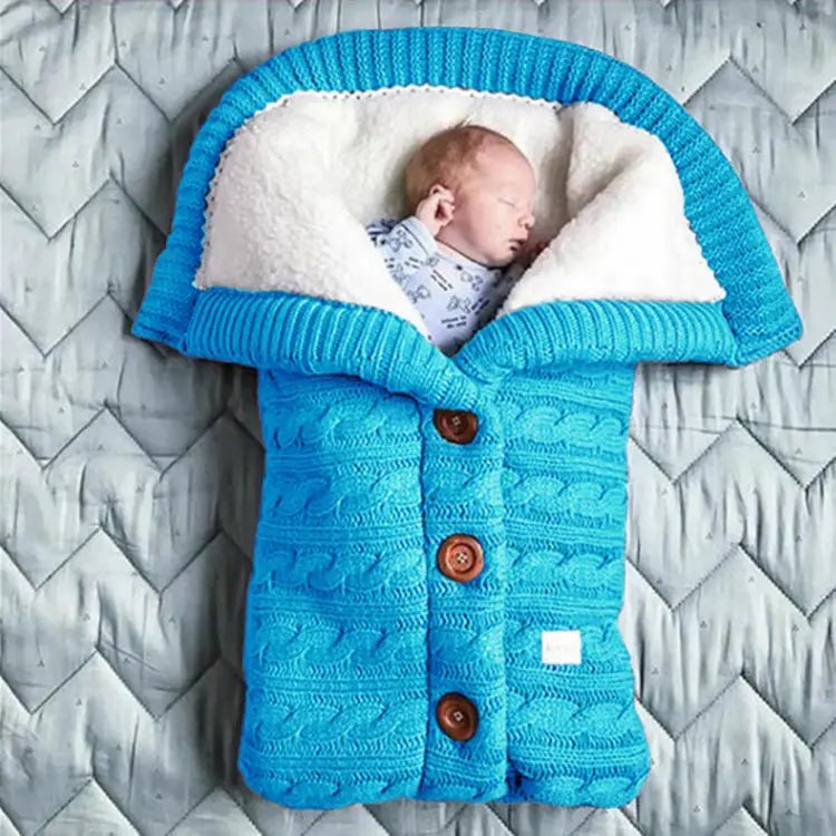 Sac de dormit pentru bebe cu căptușeală - Sac de dormit tricotat pentru toamnă și iarnă