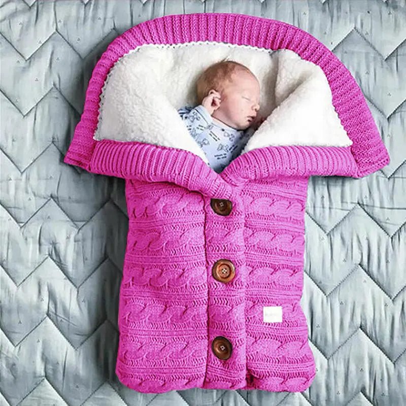 Sac de dormit pentru bebe cu căptușeală - Sac de dormit tricotat pentru toamnă și iarnă