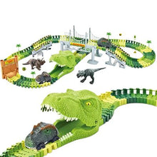 Încarcă imaginea în vizualizatorul Galerie, Set autostradă cu dinozauri și două mașinuțe incluse
