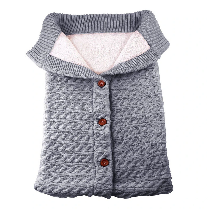 Sac de dormit pentru bebe cu căptușeală - Sac de dormit tricotat pentru toamnă și iarnă