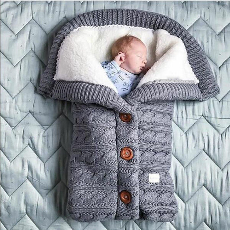 Sac de dormit pentru bebe cu căptușeală - Sac de dormit tricotat pentru toamnă și iarnă