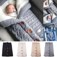 Încarcă imaginea în vizualizatorul Galerie, Sac de dormit pentru bebe cu căptușeală - Sac de dormit tricotat pentru toamnă și iarnă
